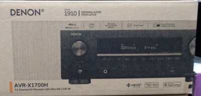 denon AVR X1700H ブラック AVR-X1700H Refurbished - 7.2 Ch. 80W 8K AV Receiver Powered
