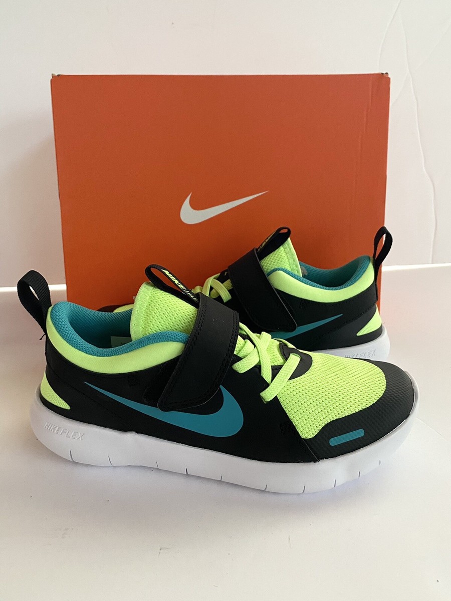 NIB NIKE Little Kids Sz Flex Contact Sneakers Ghost Green/Aqua/Black
