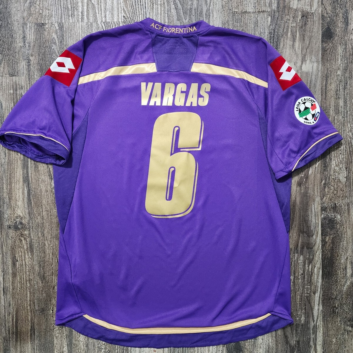 2010 Lotto ACF Fiorentina Home Soccer Jersey Juan Vargas Men XL