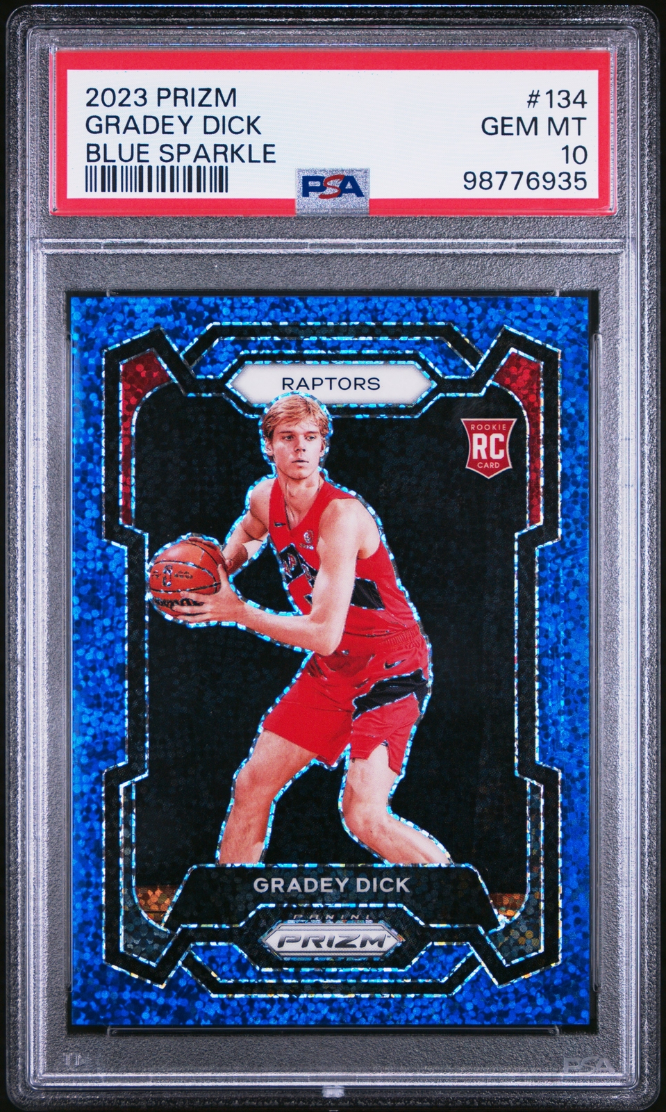 2023 PANINI PRIZM BLUE SPARKLE #134 GRADEY DICK 75/144 PSA 10