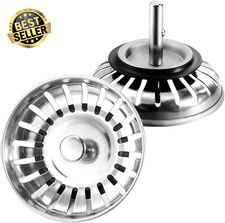 2 Pack Sink Strainer Plug 79mm Kitchen Drain Stopper 304 Stainless Steel Filter