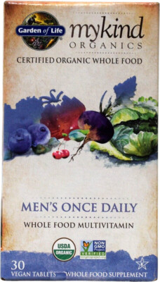 Garden of Life Mykind Organics Men's Once Daily 60 Vegan Tabs Best by 03/2026