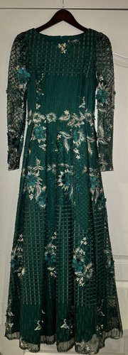 WOMMA Floral Embellished High Neck Long Sleeve A Line Romantic Gown Sz8 NWT $689 - Picture 22 of 22