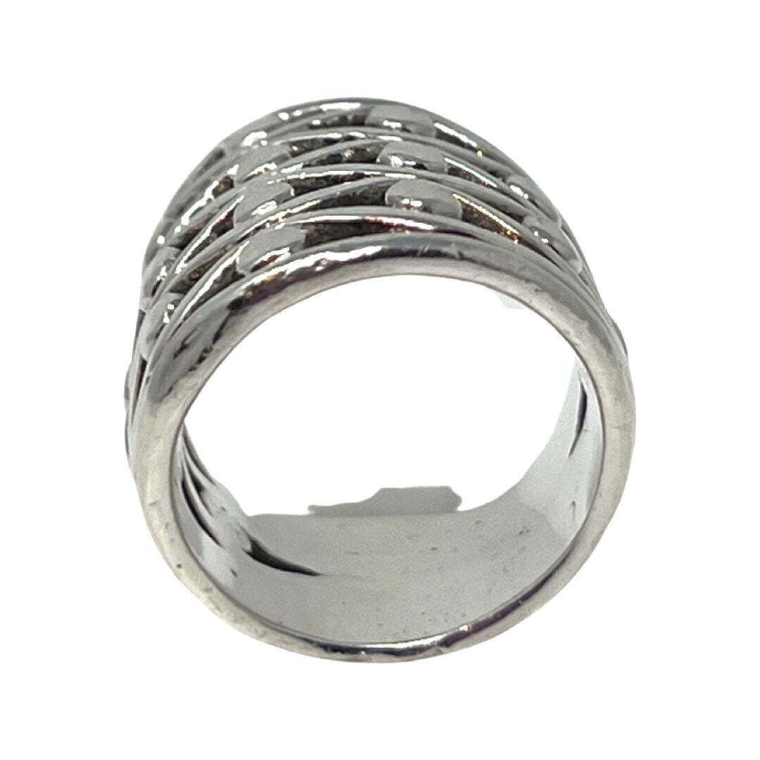 Silver 925 Wave Dot Statement Ring Bling Jewelry - image 5