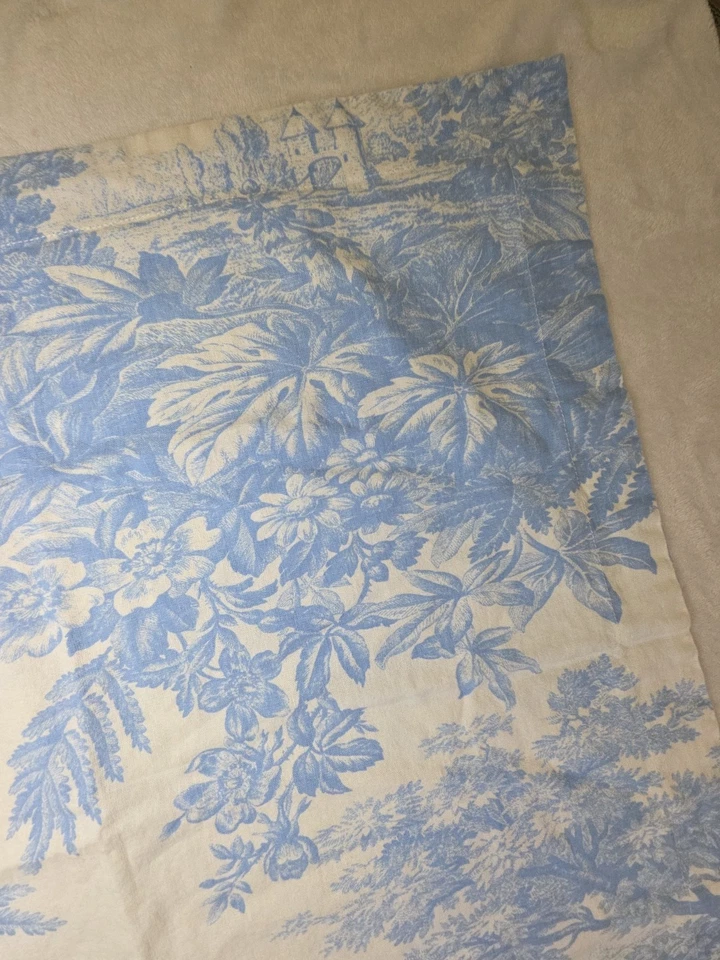Edredón Pottery Barn Matine Toile + 2 fundas Euro Azul Algodón Lino 2014 Queen/Completo Foto 4 de 4