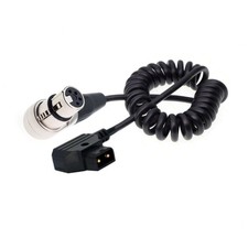 XLR 4 Pin Female Right Angle Coiled Power Cable for ARRI Alexa Camera Monitor
