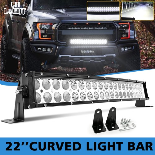 LED Light Bar 22Inch 120W Curved Spot Flood Combo Off Road Waterproof Truck SUV