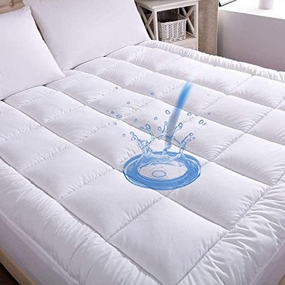 Waterproof Mattress Pad Size Cotton Top Down Alternative King White-waterproof
