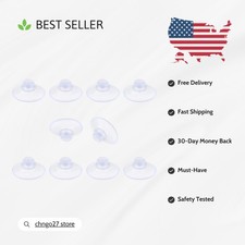 10 Pack Heavy Duty 20mm Clear Glass Suction Cups - Ideal for Smooth Surfaces