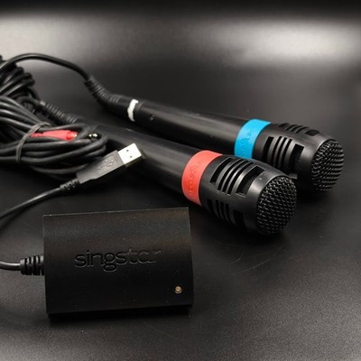 Playstation 2 PS2 Microphones Singstar mit USB Dongle verbinder arbeits Schwarz
