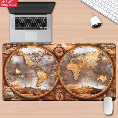 1pc of Vintage Map 2D Flat Design Pad Suitable for Desk Use, Gaming, And Office
