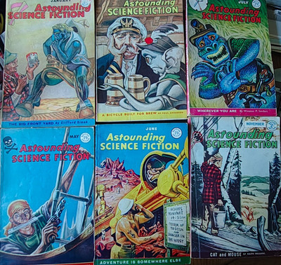 6x Astounding Science Fiction Magazines British Edition 1959 Vintage Pulp