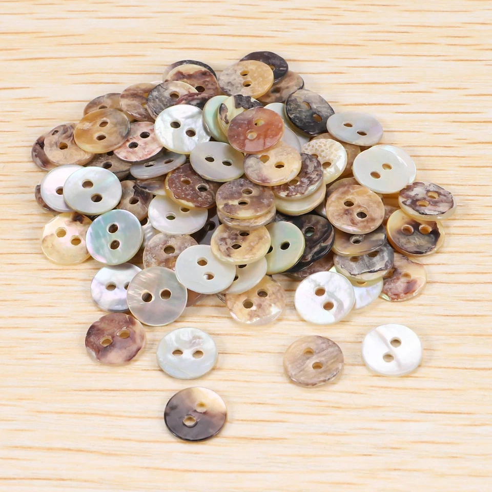 100 x 8 mm Buttons Mother of Round Heads O8L74610 - Image 4 of 4