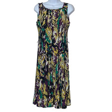 Haani Dress Womens Small Multicolor Fit and Flare Vintage Sleeveless Stretch