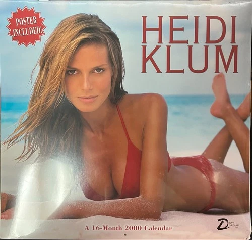 2000 Heidi Klum 12x12 Calendar SEALED w/ Poster
