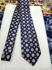 Men?s Woven Geometric Pointed Tie, Blue/Orange/White Abstract, 1 Piece