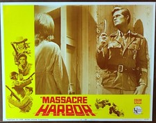 Lawrence P. Casey Claudine Longet MASSACRE HARBOR original 1968 Lobby Card 6111