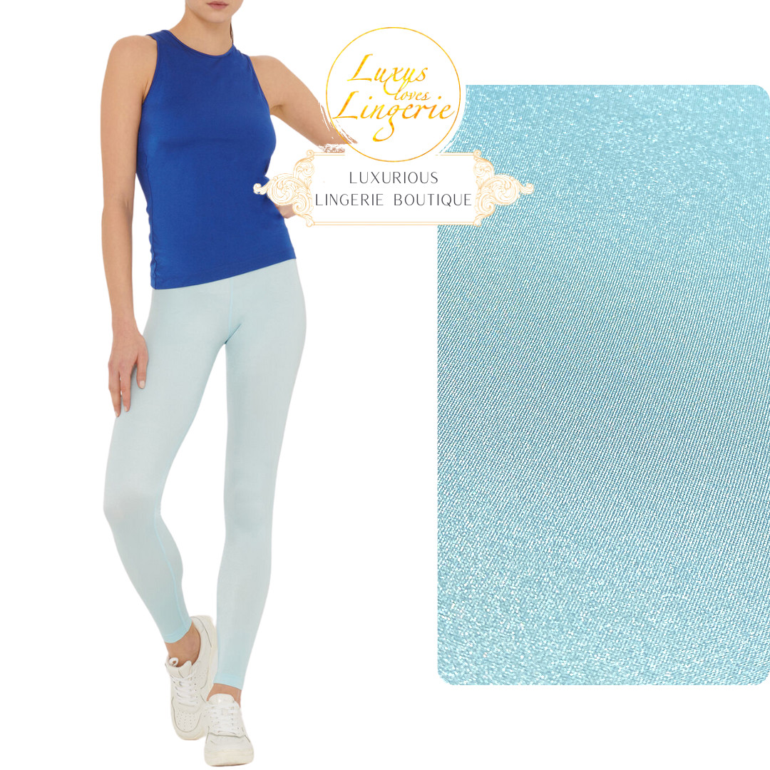 The Workout Leggings by Wolford S Light Aquamarine High Gloss Yoga Pants
