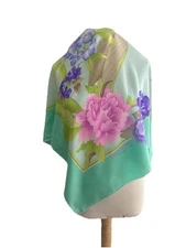 S32# Leonard multicolore Silk Scarf 34 inch  has stain& pinhole