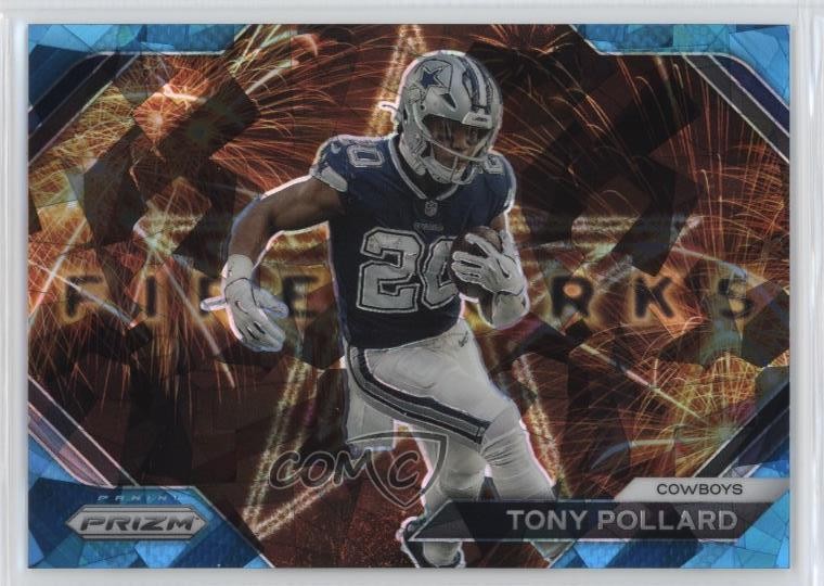 2023 Panini Prizm Fireworks Blue Ice Prizm 94/99 Tony Pollard #F-15 1o1b