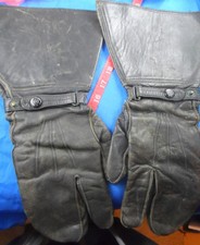 Vintage Leather Motorcycle Gloves Gauntlet Updegraff Snaps, Mittens