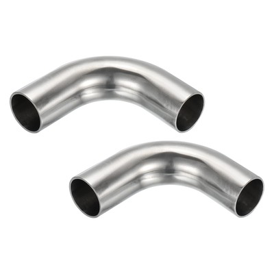2pcs 90 Degree Mandrel Bend Elbow 1'' OD Steel Exhaust Elbow Piping Connector