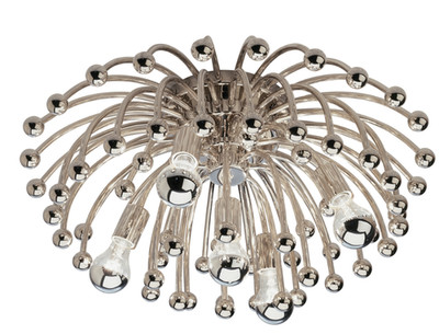Robert Abbey S1306 Anemone 5 Light 24 inch Polished Nickel Flushmount.