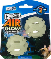 Chuckit Air Glow Fetch Ball Dog Toy, Small 2In 2 Pack