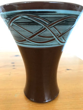 Holkham Pottery vase Cyril Ruffles incised mark - excellent condition