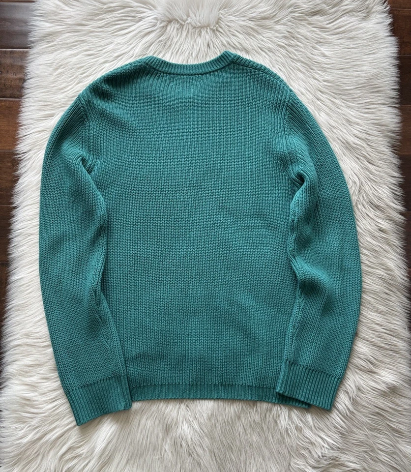 Urban Outfitters Men's Crew Neck Fisherman Knit Sweater Size Medium Green - Image 3 of 4