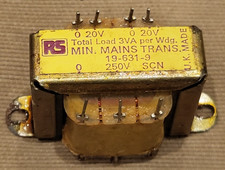 Vintage Radio Spares Transformer 0-20V + 0-20V at 3VA per winding