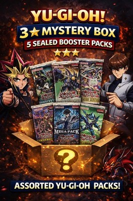 Yu-Gi-Oh! 3 Star    Mystery Box   5 Sealed Booster Packs   Assorted Sets