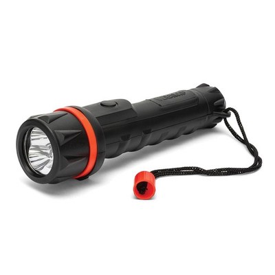 IRUB1LED Rubber Flashlight with LED, 2 AA Batteries