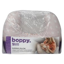 Boppy Nursing Pillow, Tan Checkered Stripes, Larger, Firmer  Supportive New    
