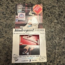 Vintage Kindergard Child Safety Latches For Cabinets and Drawers 1972 NOS