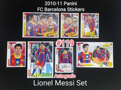 Lionel Messi 2010-11 Panini FC BARCELONA + Autografo #119 Set of