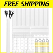 40-Piece Paintable Cord Cover Raceway Kit - Elegant Cable Hider for Home