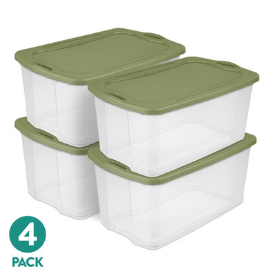 Sterilite Extra Large EZ Carry Storage Bin, 120 Quart Clear Plastic Storage ++