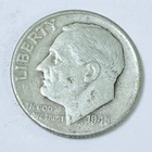 1946 ROOSEVELT DIME - 90% SILVER - CIRCULATED COIN #5189