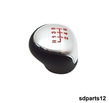 6-Gang Schaltknauf Kunstleder Schwarz Chrom für Ford Transit Tourneo Custom V362