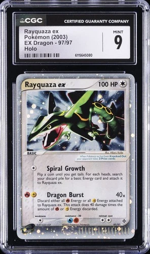 2003 POKEMON EX DRAGON HOLO #97 RAYQUAZA EX CGC 9