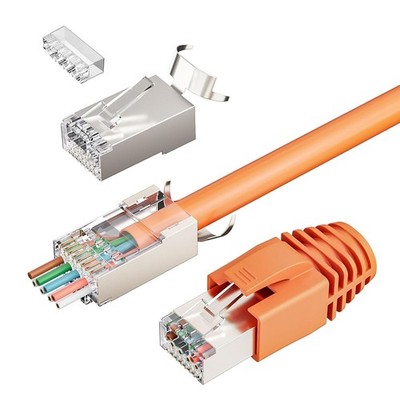 RJ45 Netzwerkstecker Set, 10er Pack, CAT 7 & CAT 6A, Geschirmt, 50μ Vergoldet