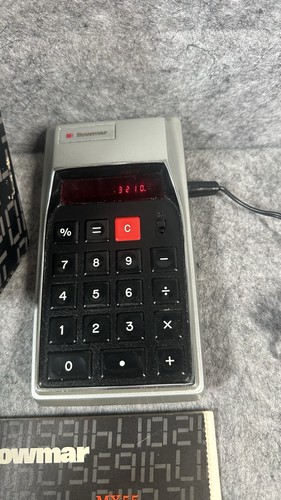 Vintage Bowmar MX55 Personal Electronic Calculator Power Cord Manual Box Read - Picture 3 of 6