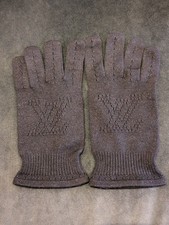Louis Vuitton Five Finger Gloves Cashmere Perforated LV logo Made in Italy Auth