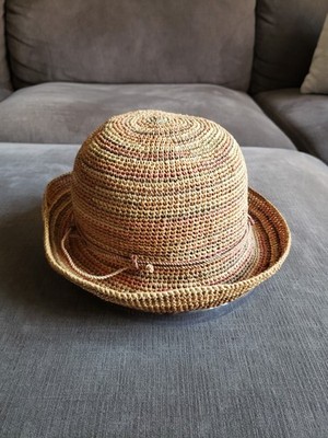 HELEN KAMINSKI 麦わら帽子 100% raffia Helen Kaminski Raffia Multicolor Bucket Hat - HANDMADE IN