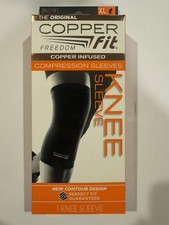Copper Fit Freedom Copper Infused Compression Knee Sleeve Size XL Unisex Black