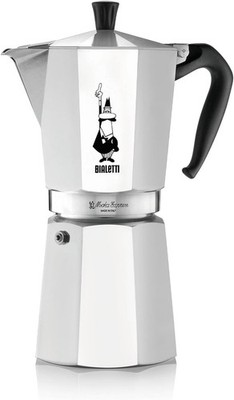 Bialetti - Moka Express: Espressomaschine für Herdplatte, 12 Tassen (600 ml) Alu