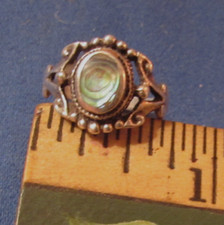 VINTAGE STERLING SILVER MOTHER OF PEARL RING SIZE 7