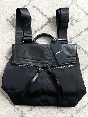 BOTKIER Trigger Mini Black Vegan Leather Trim Nylon Backpack  display picture 2