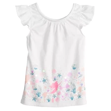 Disney's The Little Mermaid Ariel Girls 4 Flutter Sleeve Top by Jumping Beans